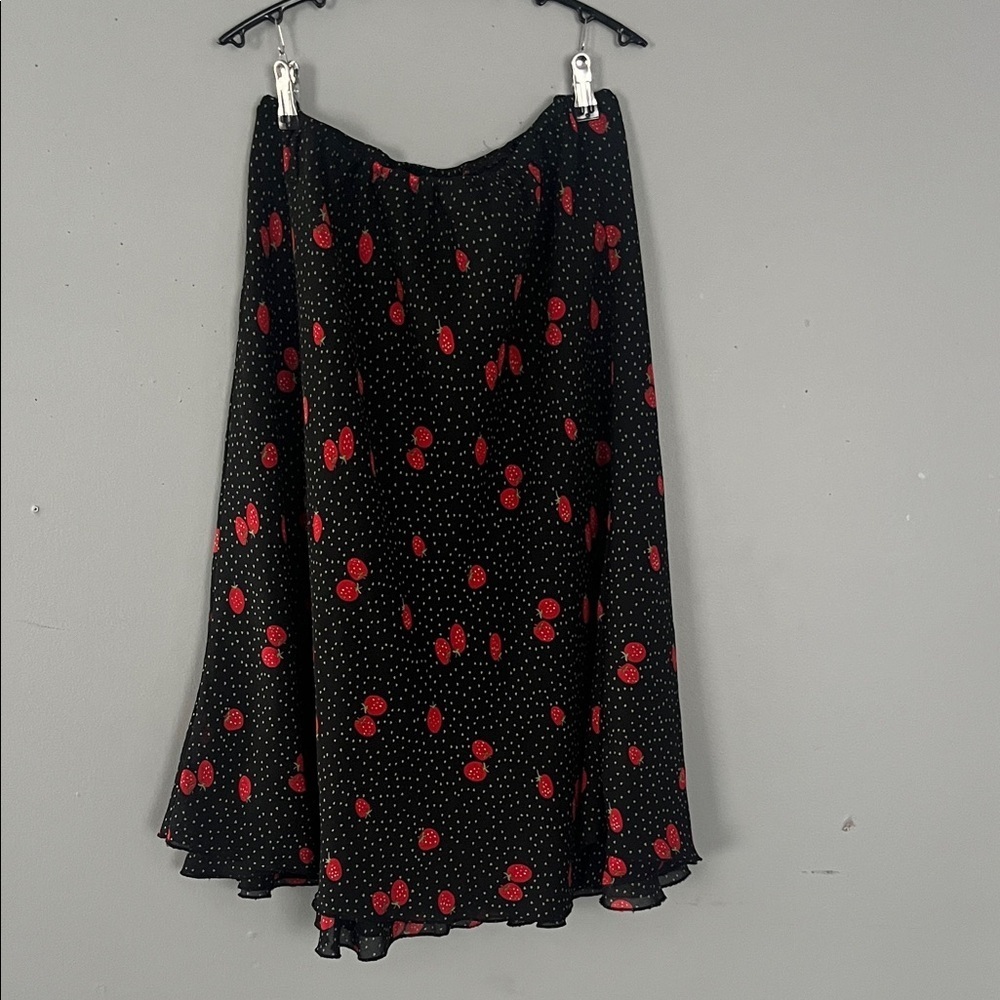 Floral Black and Red Women's Skirt XXXXL